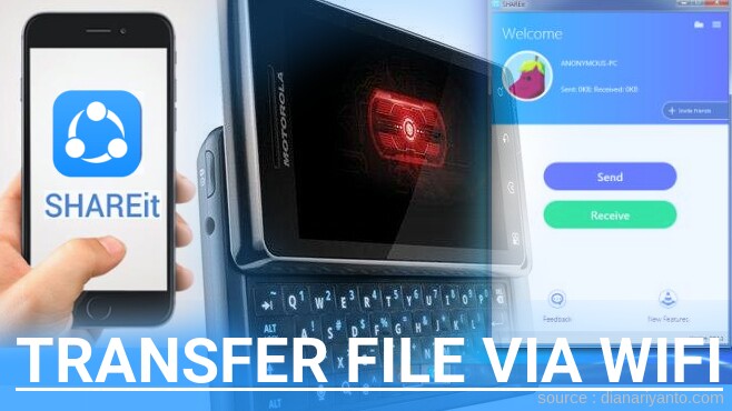 Cara Transfer File via Wifi di Motorola A955 DROID 2 Menggunakan ShareIt Terbaru