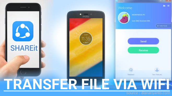 Cara Transfer File via Wifi di Motorola Moto C Plus Menggunakan ShareIt Versi Baru