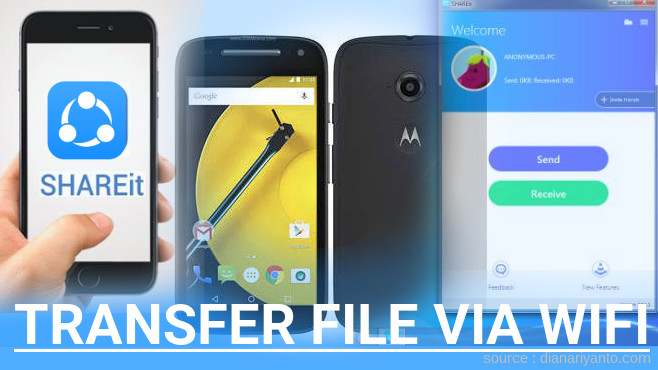 Transfer File via Wifi di Motorola Moto E 2015 3G Menggunakan ShareIt Versi Baru