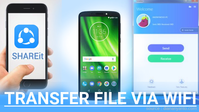 Kirim dan Transfer File via Wifi di Motorola Moto G6 Play Menggunakan ShareIt Versi Baru