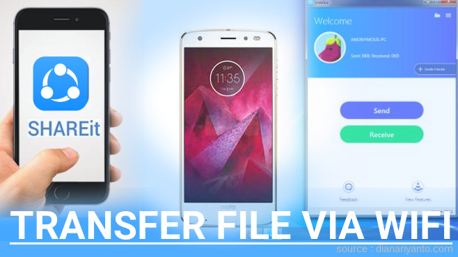 Cara Transfer File via Wifi di Motorola Moto Z2 Force Menggunakan ShareIt Terbaru